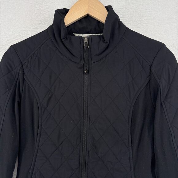 ATHLETA Jacket S Upside Quilted Full Zip Outdoor Athleisure Stretch Black - Picture 5 of 16